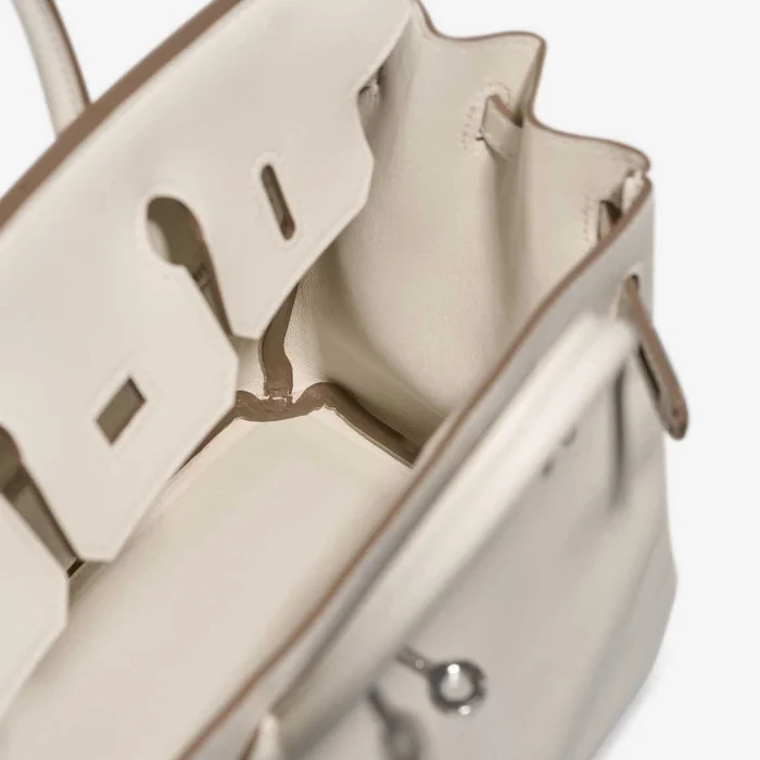 High-End Hermès Inspired Birkin 25 Swift Mushroom PHW - Direct Luxury Fashion - Image 5
