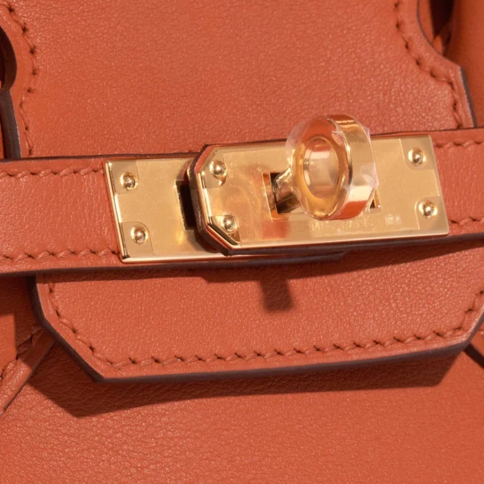 High-End Hermès Inspired Birkin 25 Swift Terre Battue GHW - Direct Luxury Fashion - Image 7