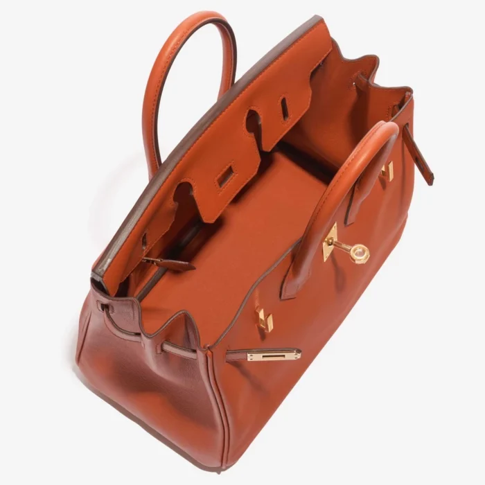 High-End Hermès Inspired Birkin 25 Swift Terre Battue GHW - Direct Luxury Fashion - Image 5