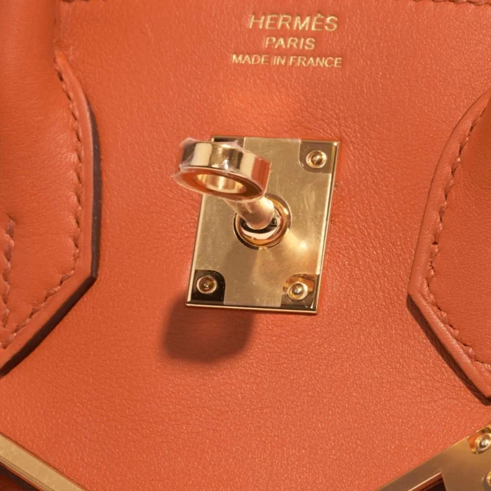 High-End Hermès Inspired Birkin 25 Swift Terre Battue GHW - Direct Luxury Fashion - Image 6