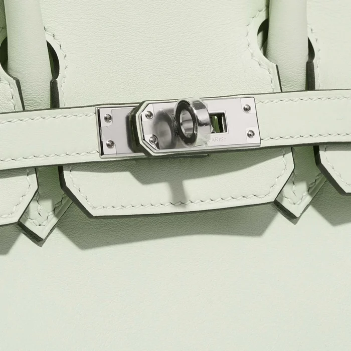 High-End Hermès Inspired Birkin 25 Swift Vert Fizz PHW - Direct Luxury Fashion - Image 7
