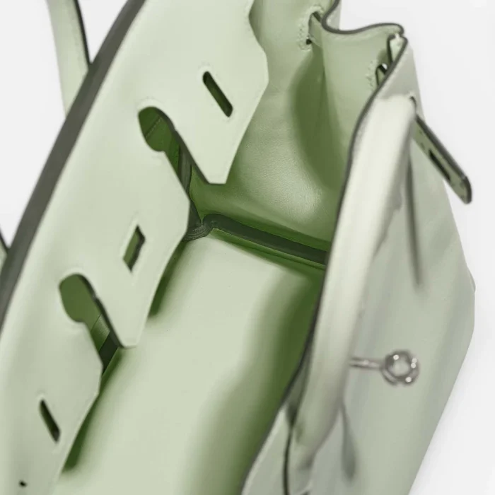 High-End Hermès Inspired Birkin 25 Swift Vert Fizz PHW - Direct Luxury Fashion - Image 5