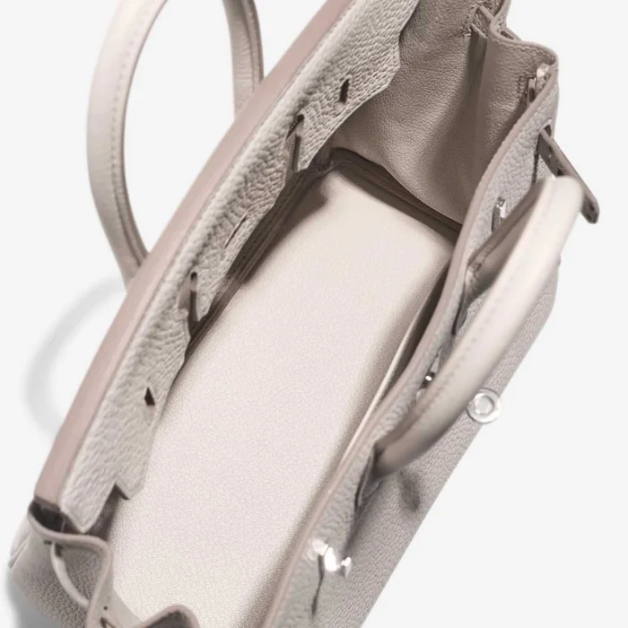 High-End Hermès Inspired Birkin 25 Togo Beton PHW - Direct Luxury Fashion - Image 5