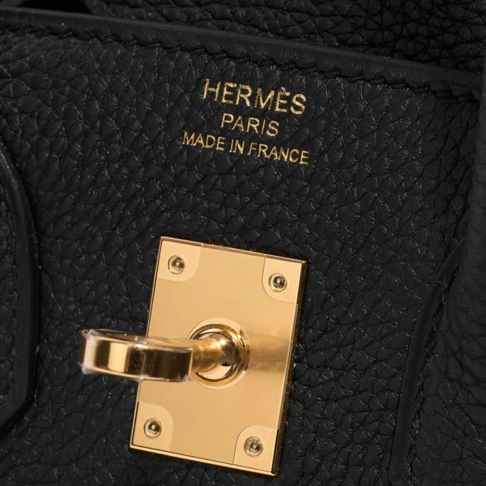 High-End Hermès Inspired Birkin 25 Togo Black GHW - Direct Luxury Fashion - Image 5
