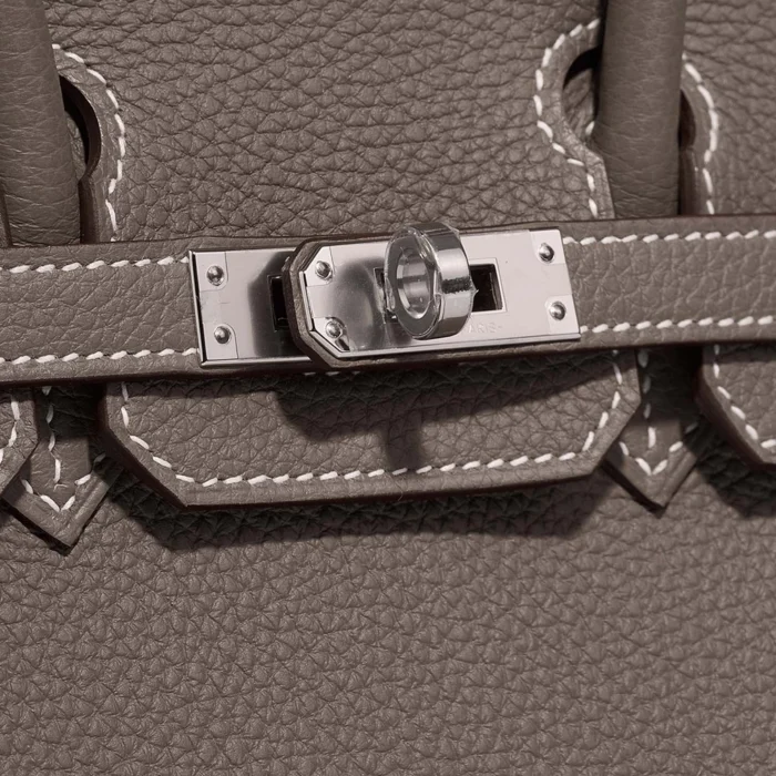 High-End Hermès Inspired Birkin 25 Togo Etoupe PHW - Direct Luxury Fashion - Image 7