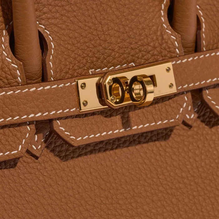 High-End Hermès Inspired Birkin 25 Togo Gold GHW - Direct Luxury Fashion - Image 6