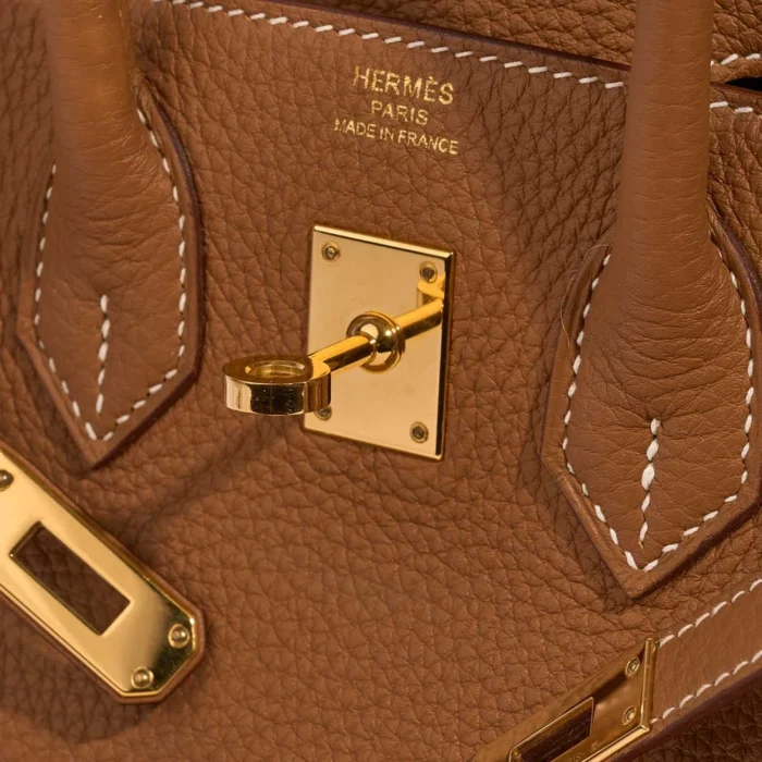 High-End Hermès Inspired Birkin 25 Togo Gold GHW - Direct Luxury Fashion - Image 5