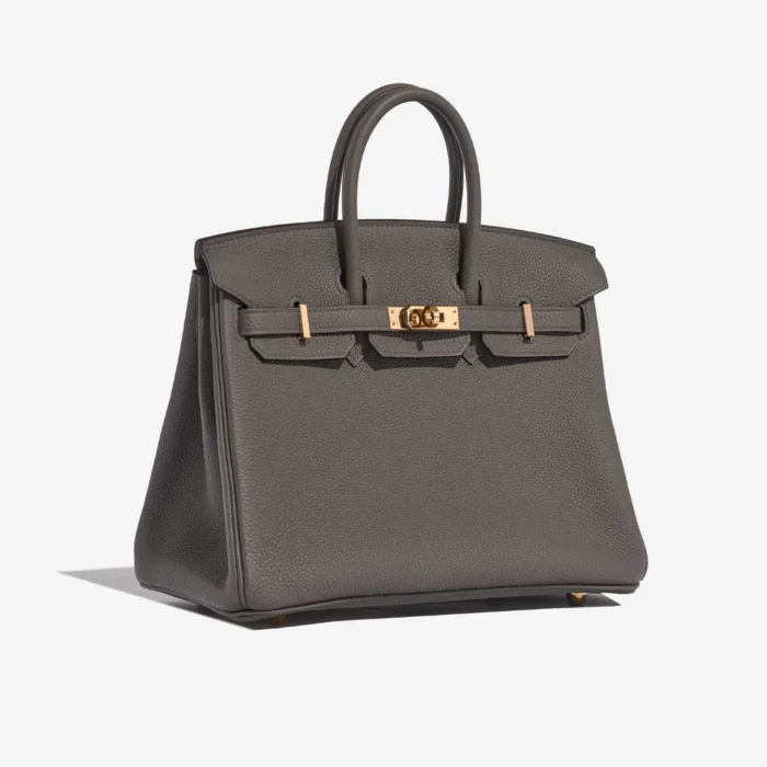 High-End Hermès Inspired Birkin 25 Togo Gris Etain GHW - Direct Luxury Fashion - Image 4