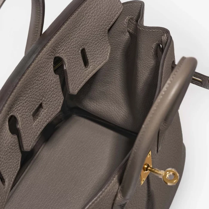 High-End Hermès Inspired Birkin 25 Togo Gris Meyer GHW - Direct Luxury Fashion - Image 5