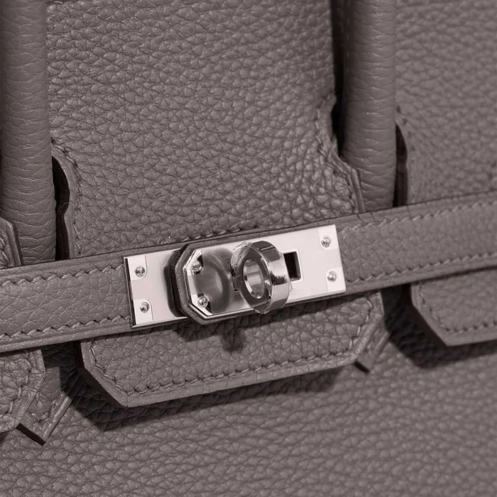 High-End Hermès Inspired Birkin 25 Togo Gris Meyer PHW - Direct Luxury Fashion - Image 6