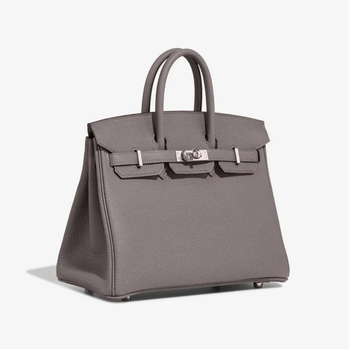 High-End Hermès Inspired Birkin 25 Togo Gris Meyer PHW - Direct Luxury Fashion - Image 4