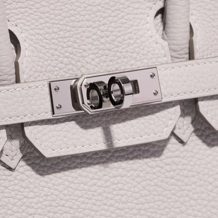High-End Hermès Inspired Birkin 25 Togo Gris Pale PHW - Direct Luxury Fashion - Image 6