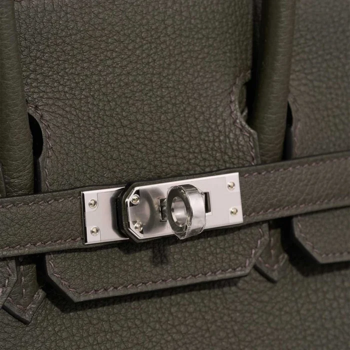 High-End Hermès Inspired Birkin 25 Togo Vert de Gris PHW - Direct Luxury Fashion - Image 7