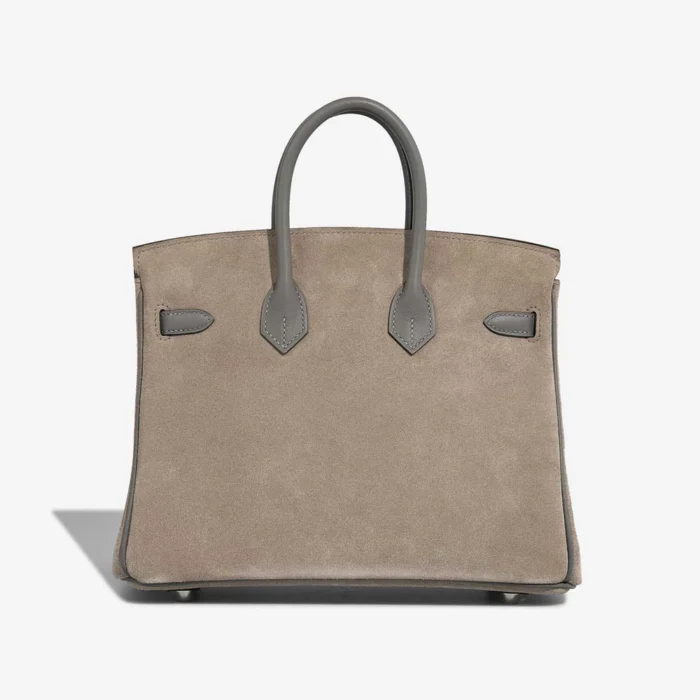High-End Hermès Inspired Birkin 25 Veau Grizzly/Swift Gris Meyer/Gris Caillou PHW - Direct Luxury Fashion - Image 2