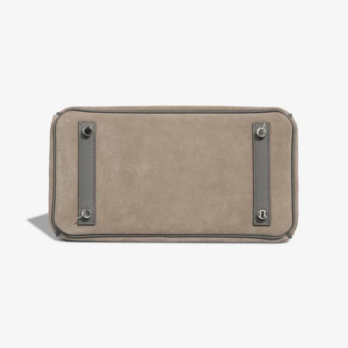 High-End Hermès Inspired Birkin 25 Veau Grizzly/Swift Gris Meyer/Gris Caillou PHW - Direct Luxury Fashion - Image 3