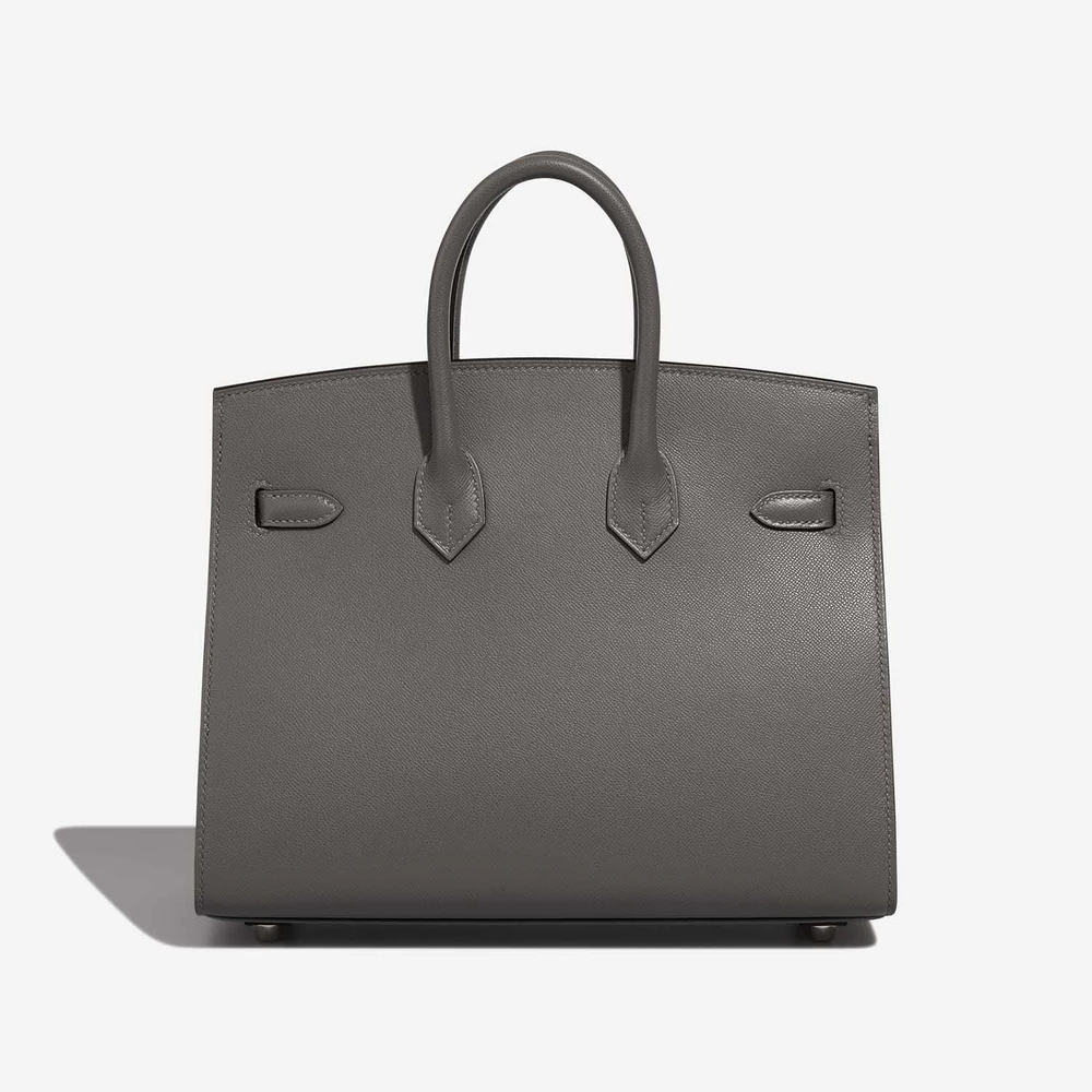 High-End Hermès Inspired Birkin 25 Veau Madame Gris Meyer PHW - Direct Luxury Fashion - Image 2