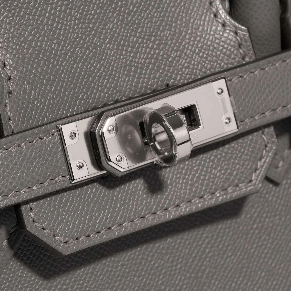 High-End Hermès Inspired Birkin 25 Veau Madame Gris Meyer PHW - Direct Luxury Fashion - Image 6