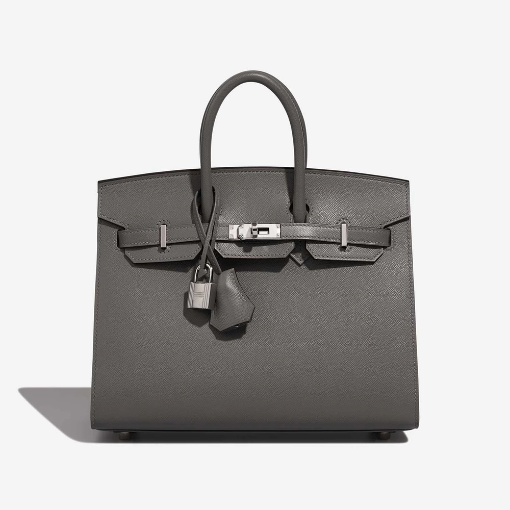 High-End Hermès Inspired Birkin 25 Veau Madame Gris Meyer PHW - Direct Luxury Fashion