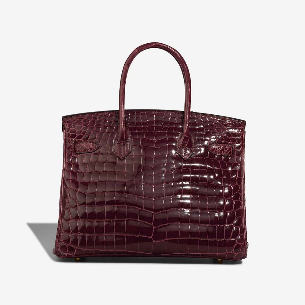 High-End Hermès Inspired Birkin 30 Alligator Mississippiensis Bordeaux GHW - Direct Luxury Fashion - Image 2
