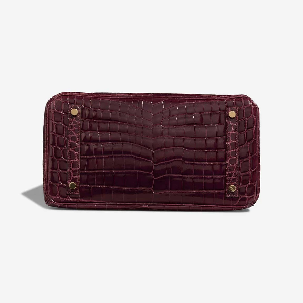 High-End Hermès Inspired Birkin 30 Alligator Mississippiensis Bordeaux GHW - Direct Luxury Fashion - Image 3