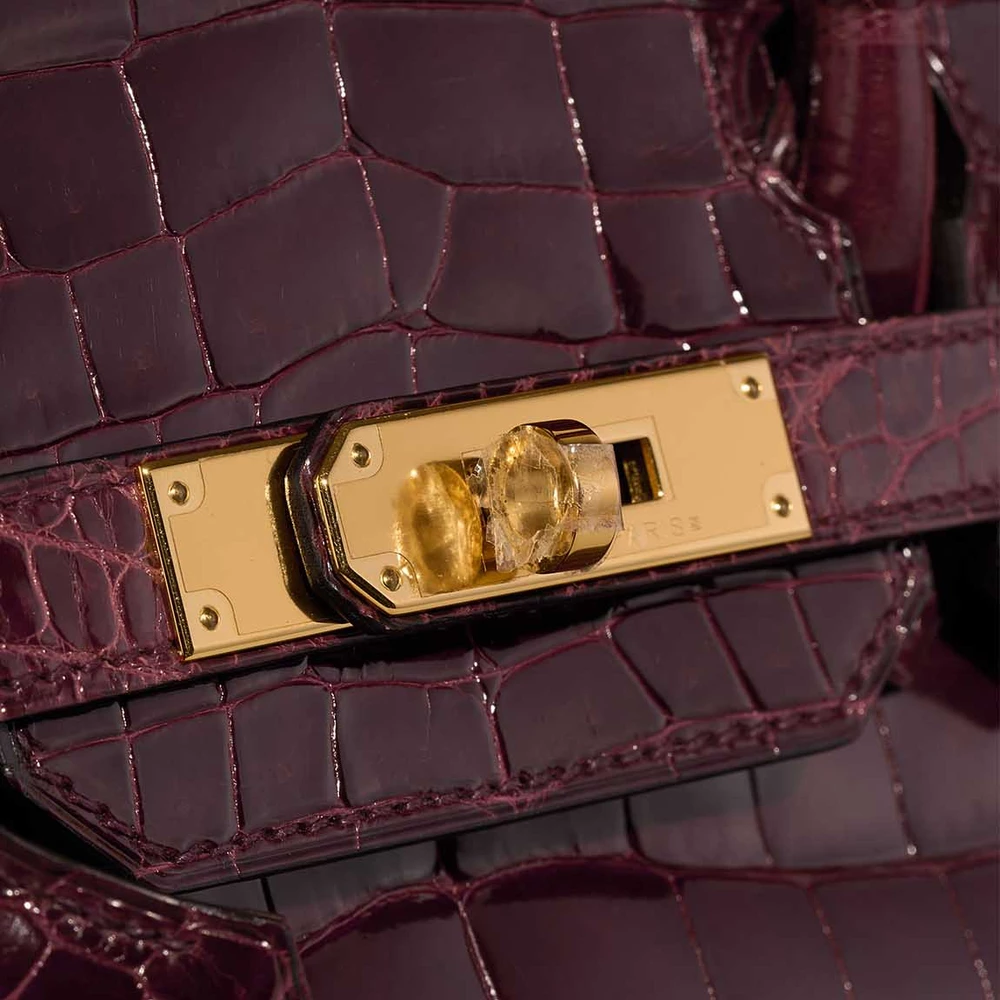High-End Hermès Inspired Birkin 30 Alligator Mississippiensis Bordeaux GHW - Direct Luxury Fashion - Image 7