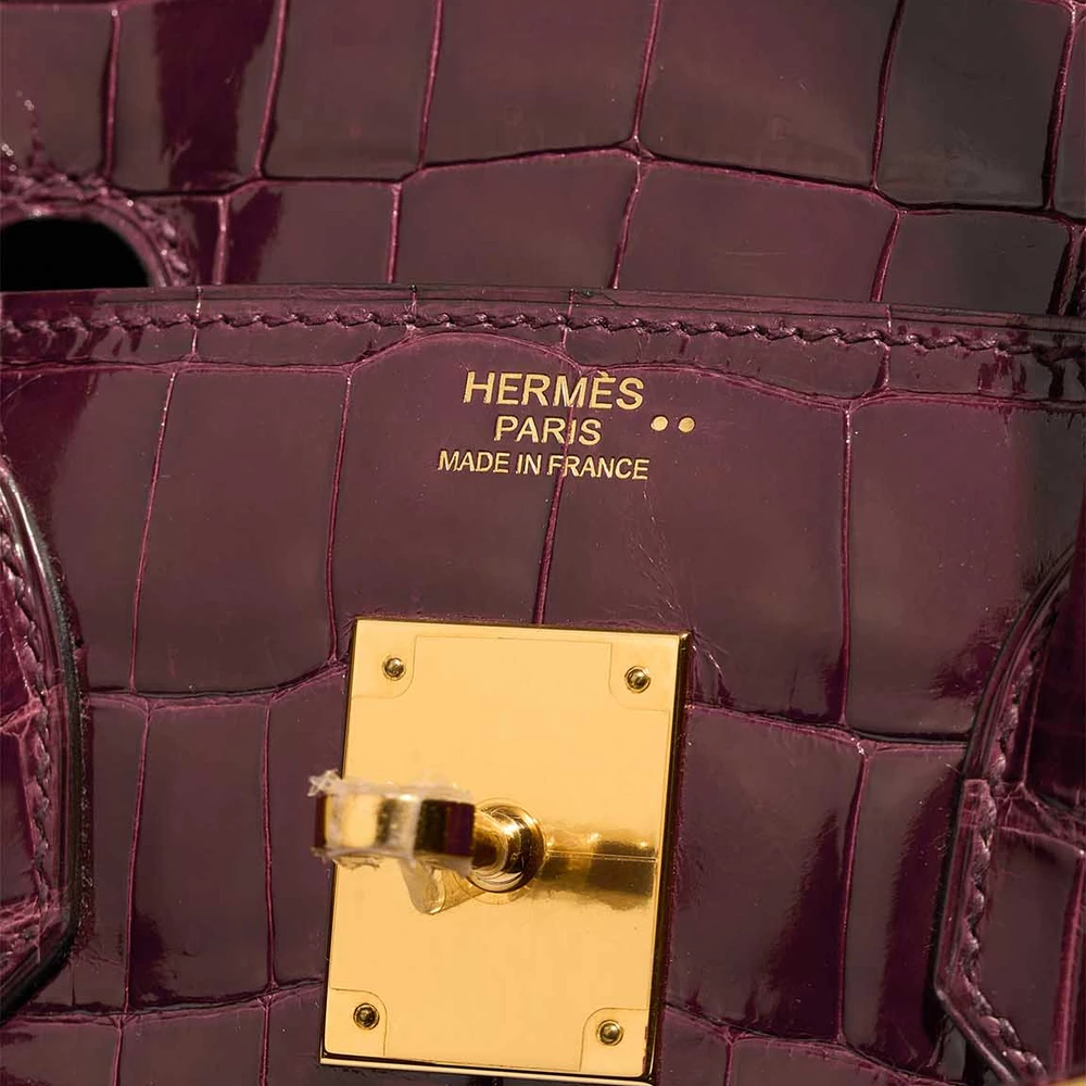 High-End Hermès Inspired Birkin 30 Alligator Mississippiensis Bordeaux GHW - Direct Luxury Fashion - Image 6