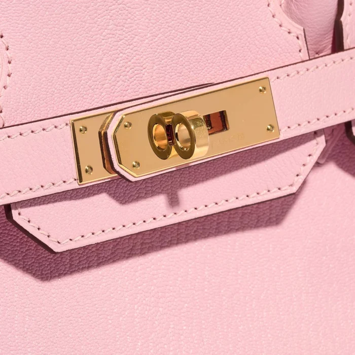 High-End Hermès Inspired Birkin 30 Chèvre Mysore Rose Sakura GHW - Direct Luxury Fashion - Image 6