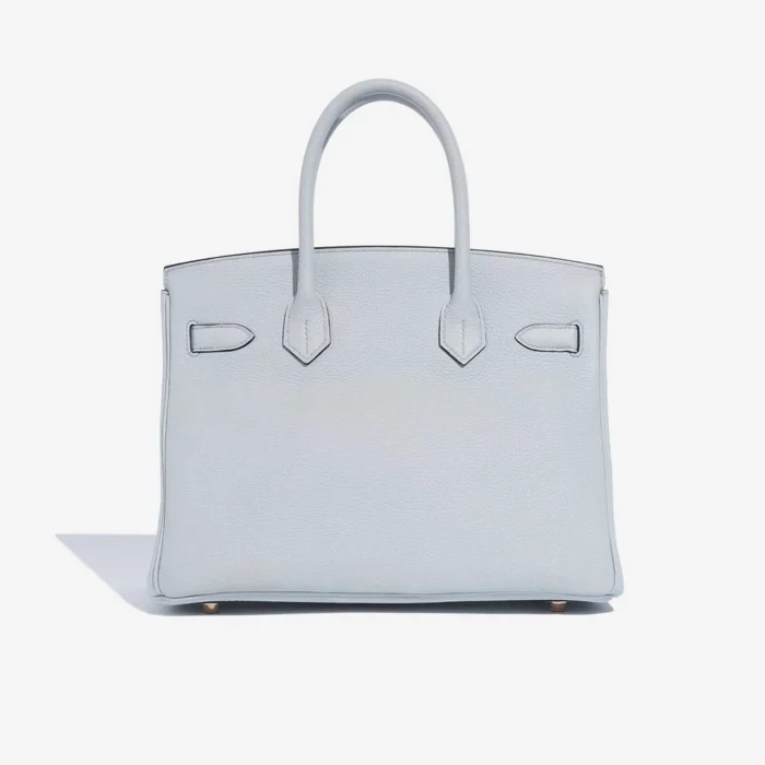 High-End Hermès Inspired Birkin 30 Clemence Blue Pale GHW - Direct Luxury Fashion - Image 2