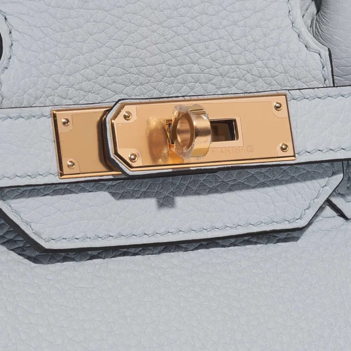 High-End Hermès Inspired Birkin 30 Clemence Blue Pale GHW - Direct Luxury Fashion - Image 7