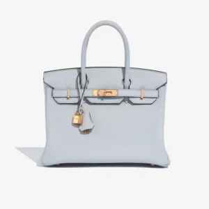 High-End Hermès Inspired Birkin 30 Clemence Blue Pale GHW | DLF