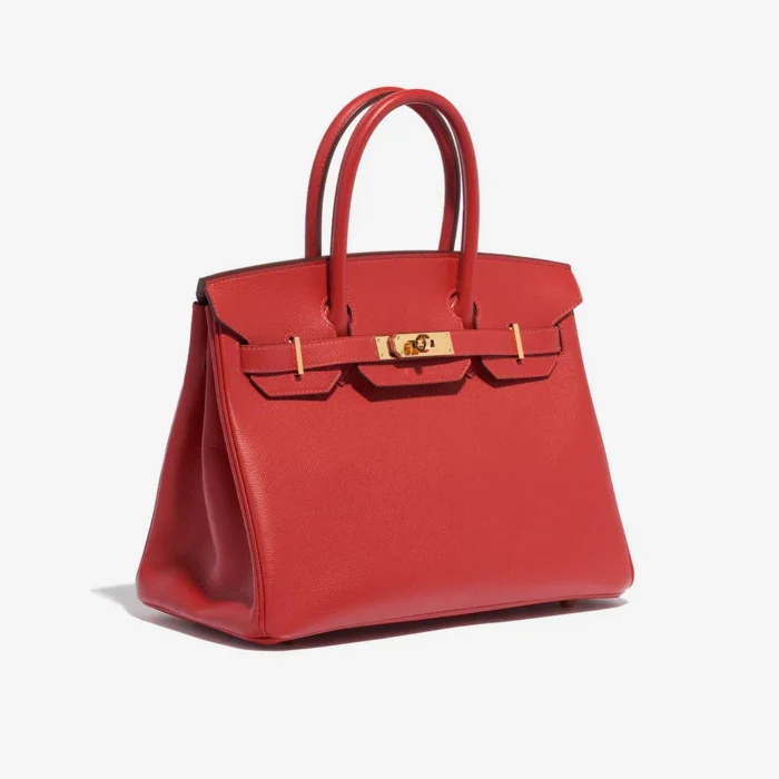 High-End Hermès Inspired Birkin 30 Epsom Rouge Casaque GHW - Direct Luxury Fashion - Image 4