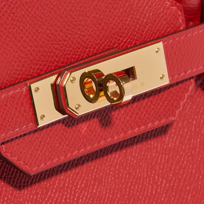 High-End Hermès Inspired Birkin 30 Epsom Rouge Casaque GHW - Direct Luxury Fashion - Image 7