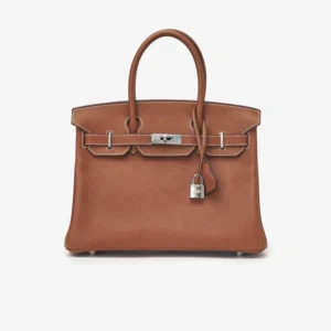 High-End Hermès Inspired Birkin 30 Fauve Barenia Faubourg PHW - Direct Luxury Fashion