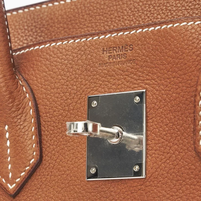 High-End Hermès Inspired Birkin 30 Fauve Barenia Faubourg PHW - Direct Luxury Fashion - Image 6