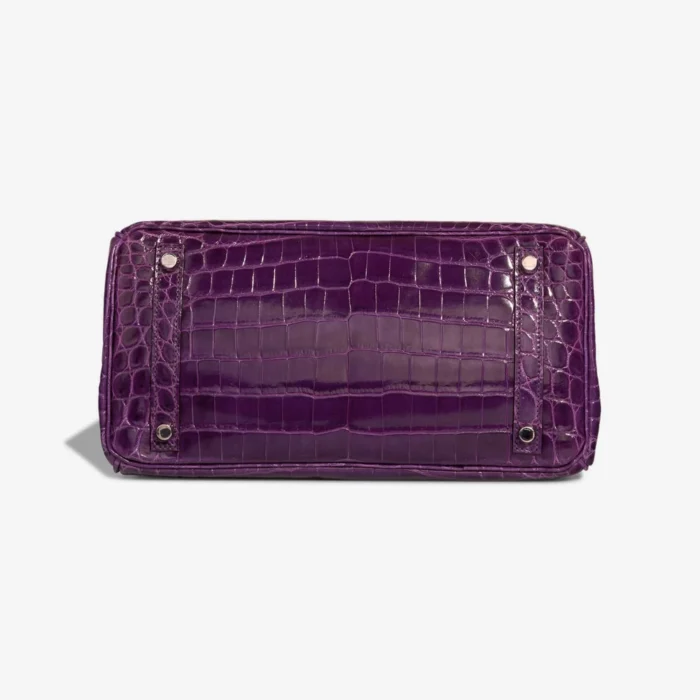 High-End Hermès Inspired Birkin 30 Niloticus Crocodile Amethyst PHW - Direct Luxury Fashion - Image 3