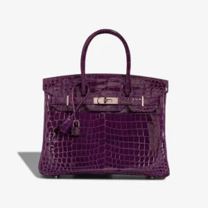 High-End Hermès Inspired Birkin 30 Niloticus Crocodile Amethyst PHW - Direct Luxury Fashion