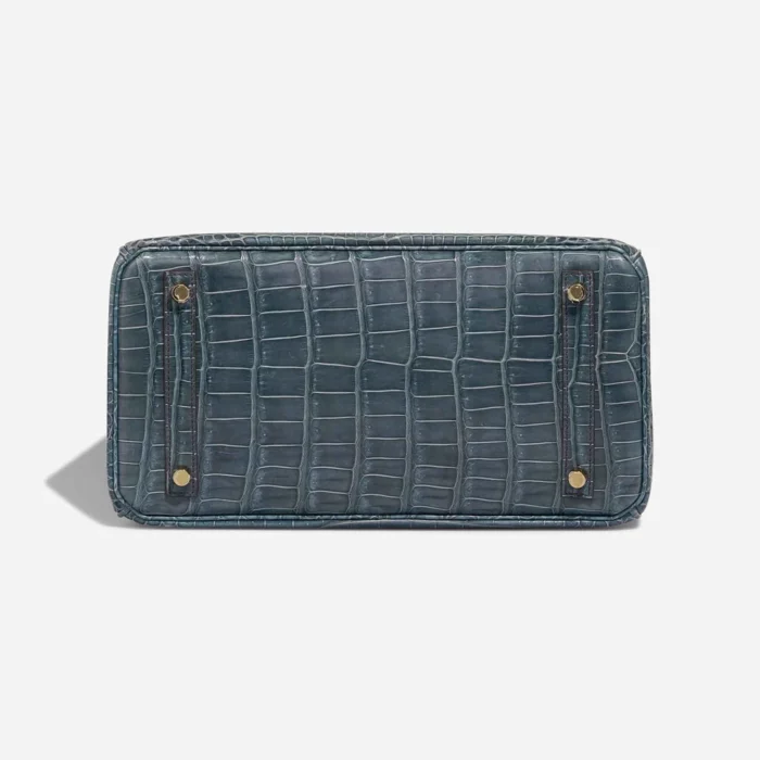 High-End Hermès Inspired Birkin 30 Porosus Crocodile Bleu Tempête GHW - Direct Luxury Fashion - Image 3