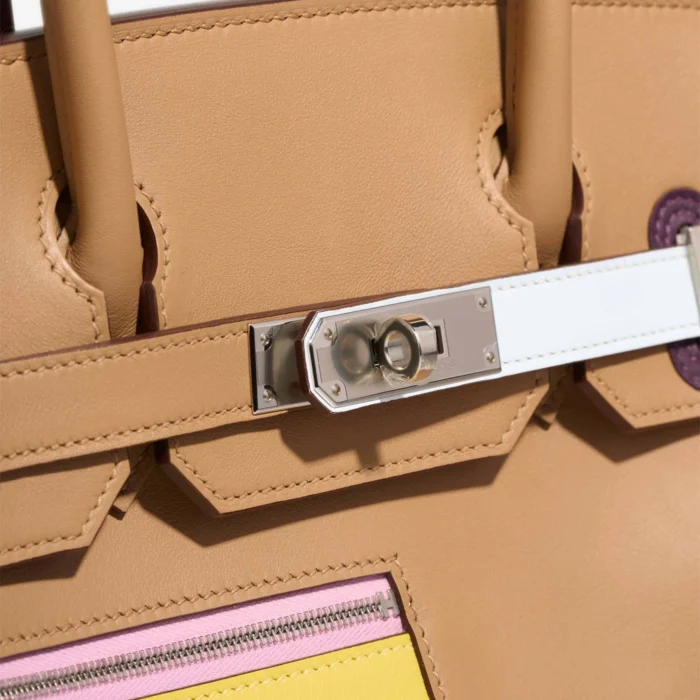 High-End Hermès Inspired Birkin 30 Swift Chai/Lime/Bleu Brume/Mauve Sylvestre/Nata PHW - Direct Luxury Fashion - Image 7
