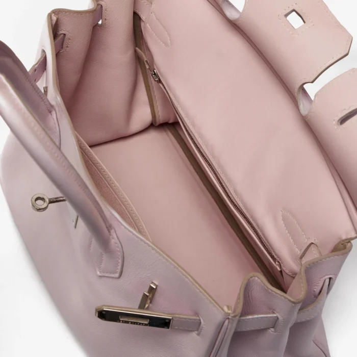 High-End Hermès Inspired Birkin 30 Swift Rose Dragee PHW - Direct Luxury Fashion - Image 5