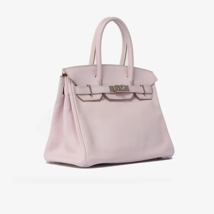 High-End Hermès Inspired Birkin 30 Swift Rose Dragee PHW - Direct Luxury Fashion - Image 4