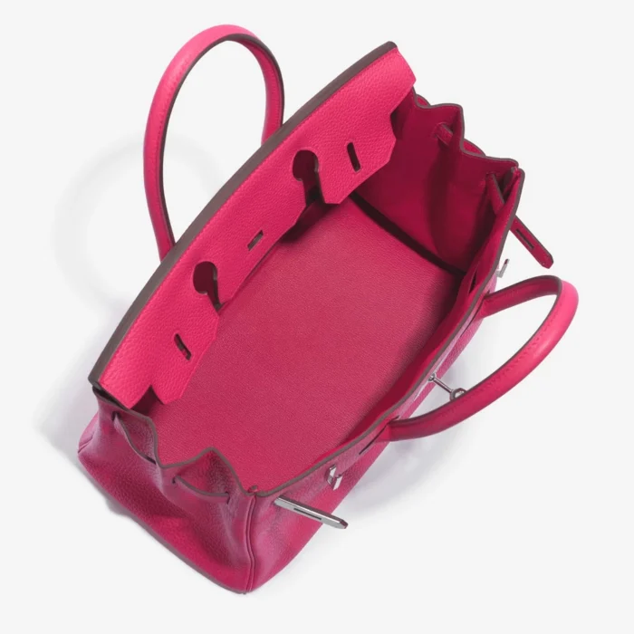 High-End Hermès Inspired Birkin 30 Taurillion Clemence Rose Extreme PHW - Direct Luxury Fashion - Image 5