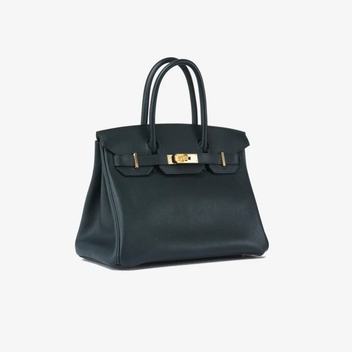 High-End Hermès Inspired Birkin 30 Taurillion Novillo Vert Cypress GHW - Direct Luxury Fashion - Image 4