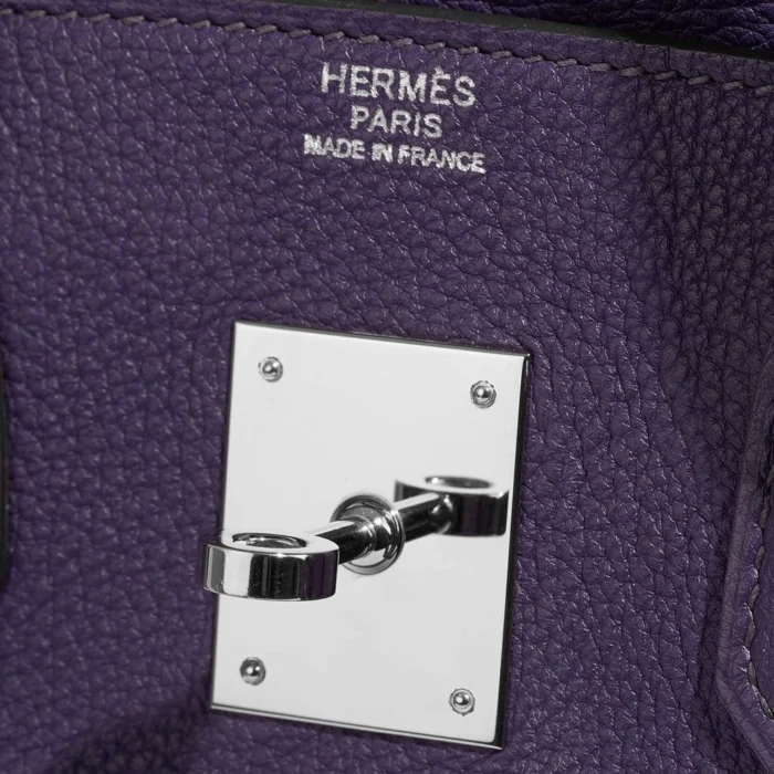 High-End Hermès Inspired Birkin 30 Togo Iris PHW - Direct Luxury Fashion - Image 5