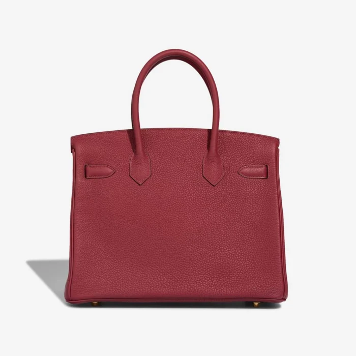 High-End Hermès Inspired Birkin 30 Togo Rouge Grenat GHW - Direct Luxury Fashion - Image 2
