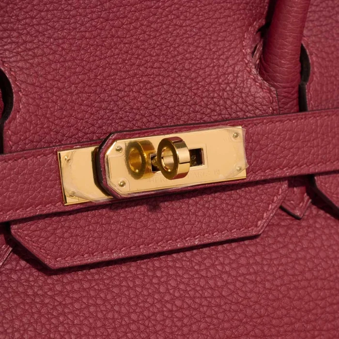 High-End Hermès Inspired Birkin 30 Togo Rouge Grenat GHW - Direct Luxury Fashion - Image 7