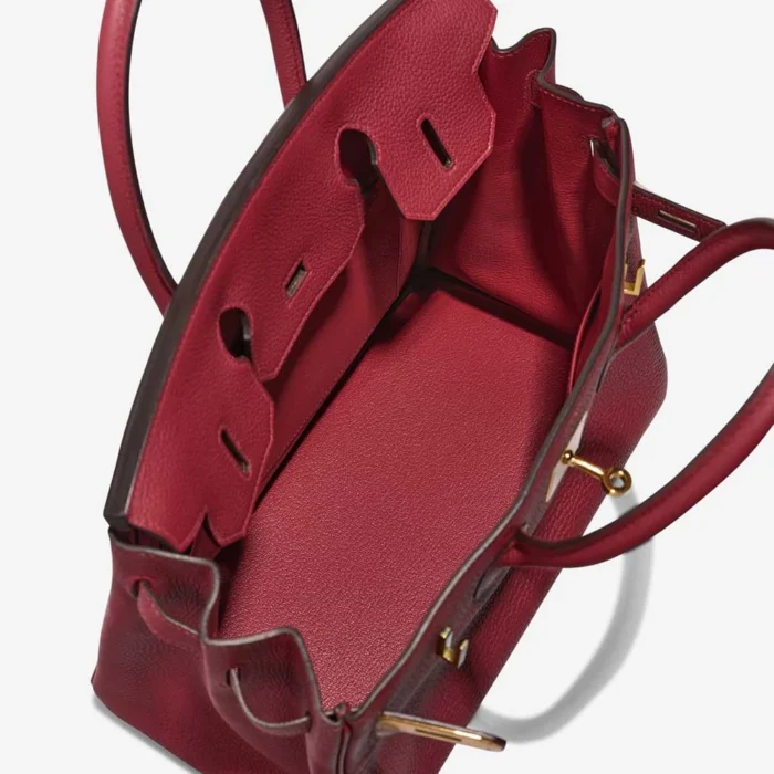 High-End Hermès Inspired Birkin 30 Togo Rouge Grenat GHW - Direct Luxury Fashion - Image 5