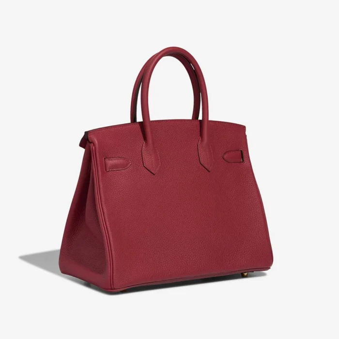 High-End Hermès Inspired Birkin 30 Togo Rouge Grenat GHW - Direct Luxury Fashion - Image 4
