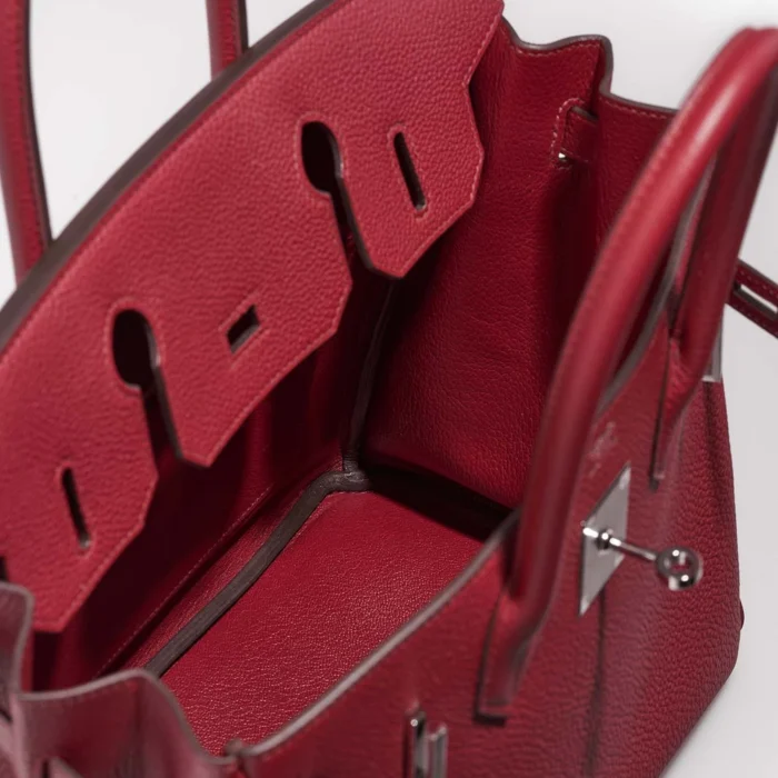 High-End Hermès Inspired Birkin 30 Togo Rubis PHW - Direct Luxury Fashion - Image 5