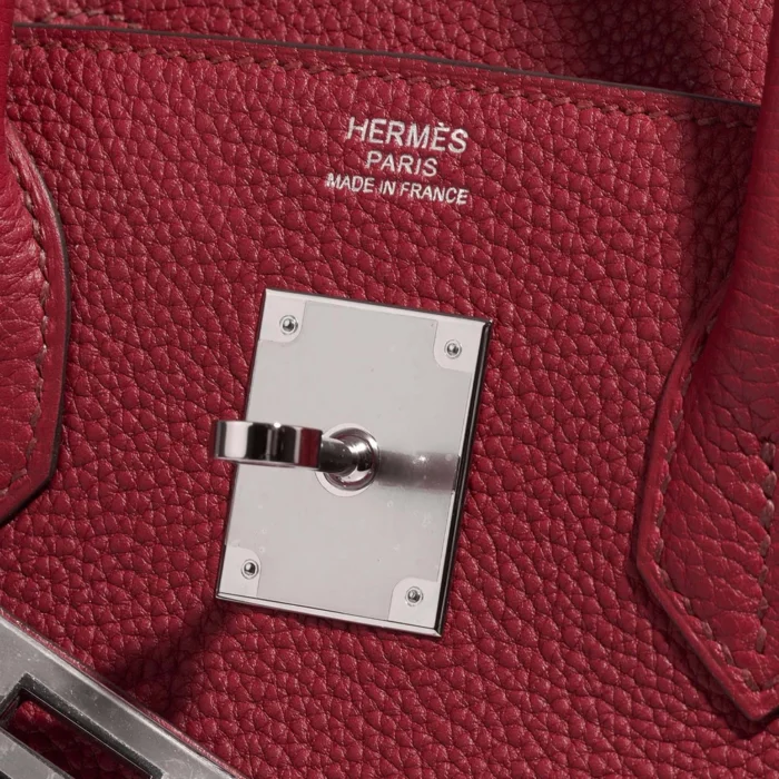 High-End Hermès Inspired Birkin 30 Togo Rubis PHW - Direct Luxury Fashion - Image 6