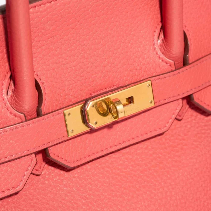 High-End Hermès Inspired Birkin 35 Clemence Rouge Duchesse GHW - Direct Luxury Fashion - Image 7